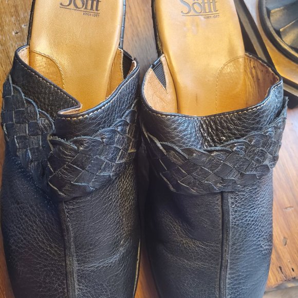 EUC Sofft Black Leather Clogs 11W - Picture 9 of 9